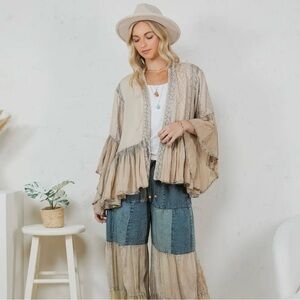 Bohemian Beige Kimono Cardigan